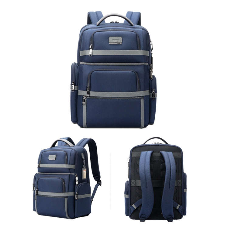 Bopai 61-121601 Large Capacity Waterproof Business Laptop Backpack With USB+Type-C Port(Blue)
