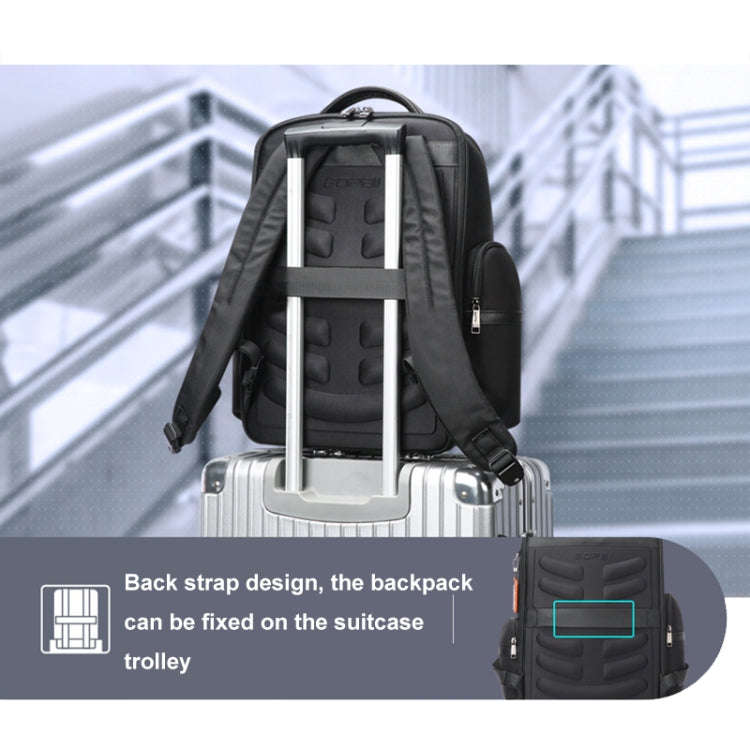 Bopai 61-121601 Large Capacity Waterproof Business Laptop Backpack With USB+Type-C Port(Blue)