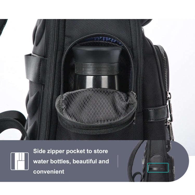 Bopai 61-121601 Large Capacity Waterproof Business Laptop Backpack With USB+Type-C Port(Black)