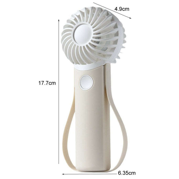 Portable Handheld Quiet Fan Silicone Hanging Neck Small Electrical Fan(Beige)