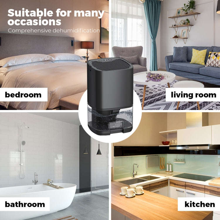 1L 36W Air Dehumidifier for Home Damp Drying Clothes with 7 colors Light US Plug(Black)