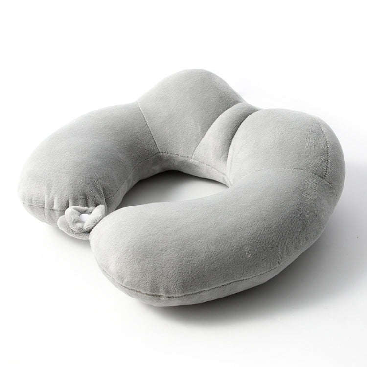 Portable Nap Neck Care Pillow Multifunctional Airplane Travel U-Shaped Pillow, Style: Gray PP Cotton