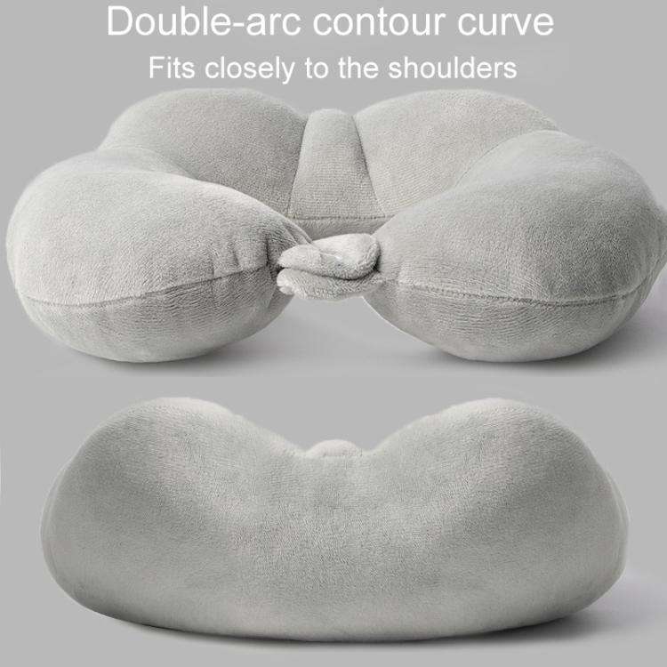 Portable Nap Neck Care Pillow Multifunctional Airplane Travel U-Shaped Pillow, Style: Gray Memory...