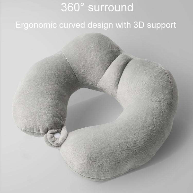 Portable Nap Neck Care Pillow Multifunctional Airplane Travel U-Shaped Pillow, Style: Gray Memory...