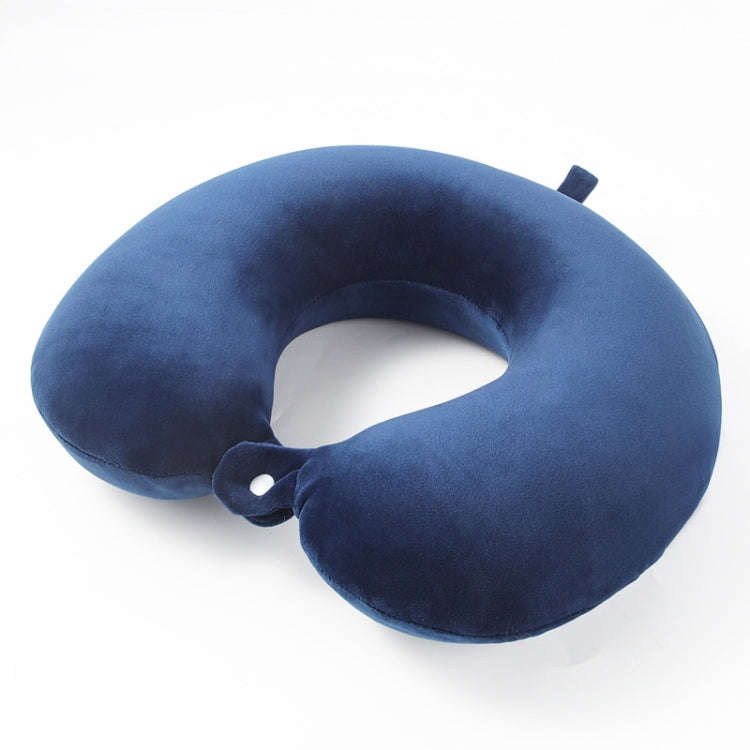 Portable Napping Memory Pillow Multifunctional Airplane Travel U-Shaped Pillow(Navy Blue)
