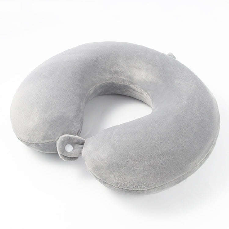Portable Napping Memory Pillow Multifunctional Airplane Travel U-Shaped Pillow(Light Gray)