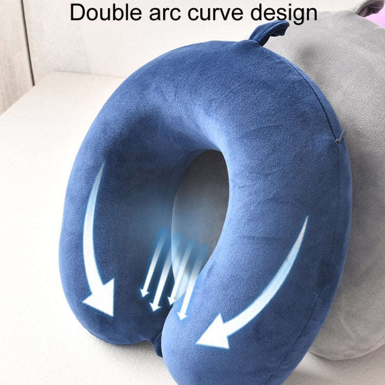 Portable Napping Memory Pillow Multifunctional Airplane Travel U-Shaped Pillow(Light Gray)