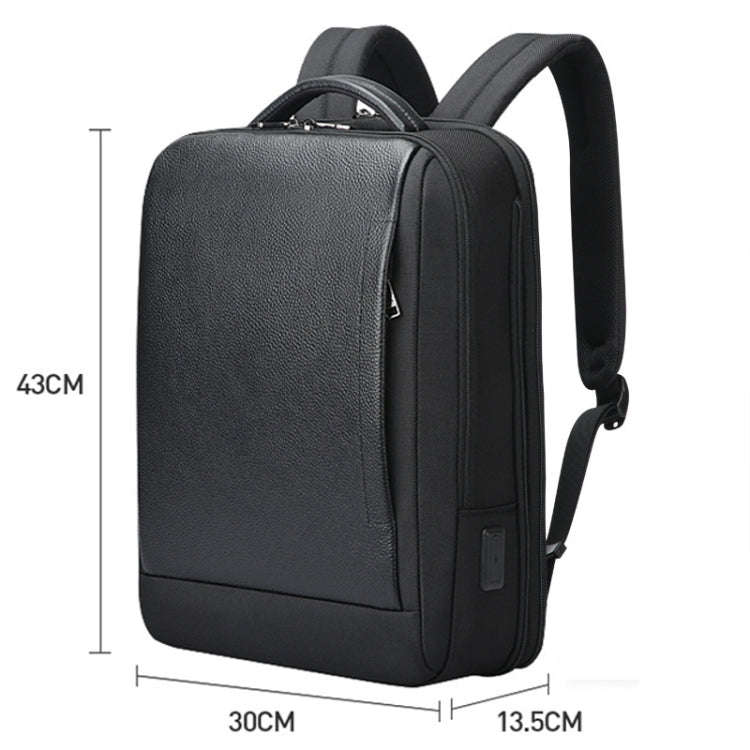 Bopai AL-61-122631B Large Capacity Cowhide Laptop Backpack With USB+Type-C Port(High-end Version)