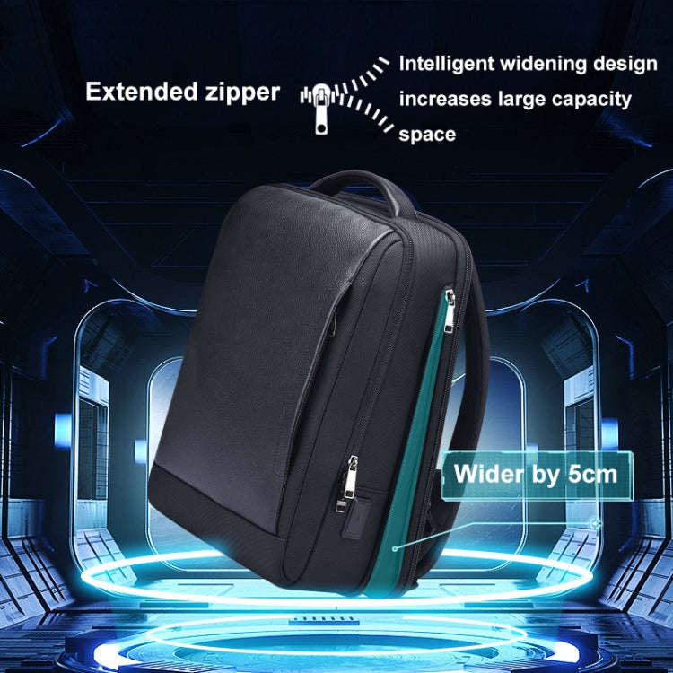 Bopai AL-61-122631B Large Capacity Cowhide Laptop Backpack With USB+Type-C Port(High-end Version)