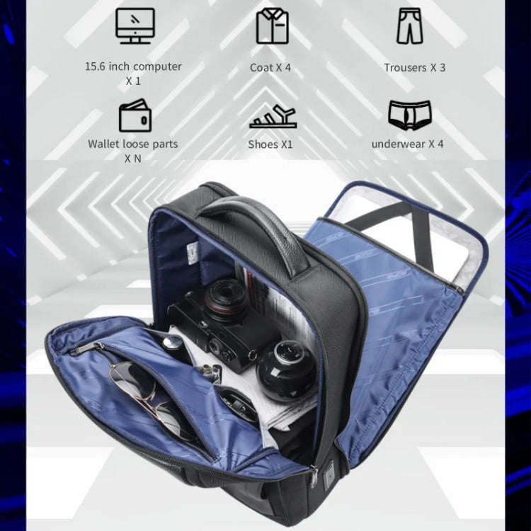 Bopai AL-61-122631B Large Capacity Cowhide Laptop Backpack With USB+Type-C Port(High-end Version)