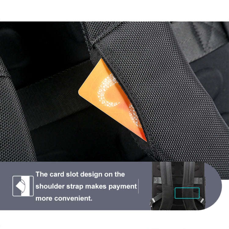 Bopai 61-19011 Large Capacity Waterproof Travel Laptop Backpack With USB+Type-C Port(Black)