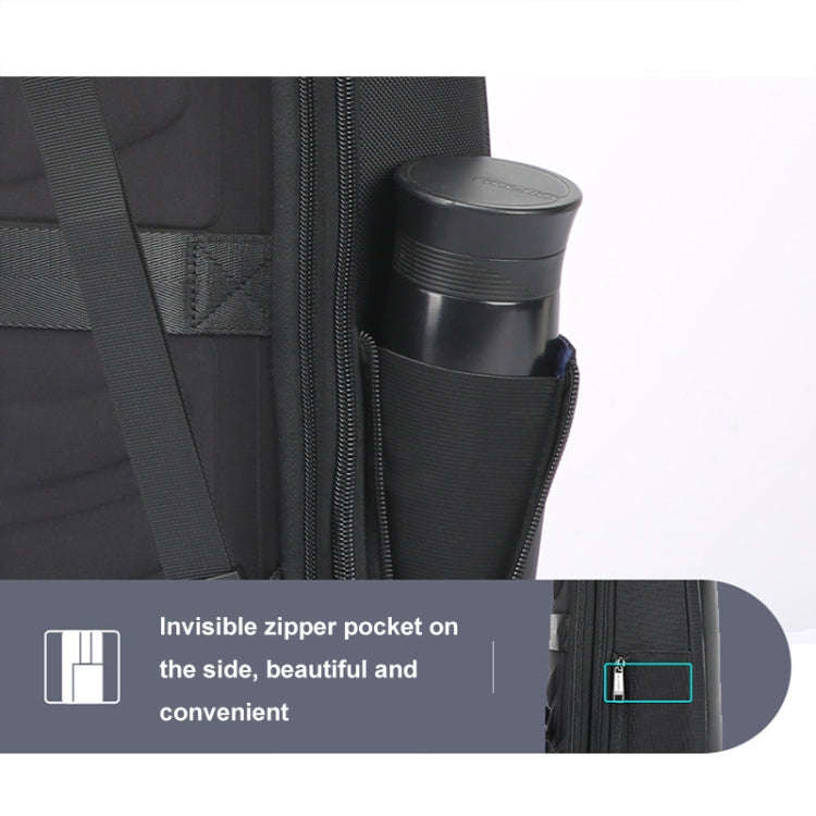 Bopai 61-19011 Large Capacity Waterproof Travel Laptop Backpack With USB+Type-C Port(Black)