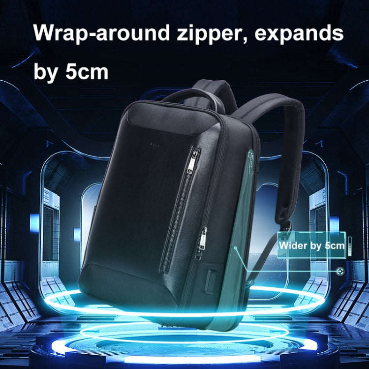 Bopai 61-19011 Large Capacity Waterproof Travel Laptop Backpack With USB+Type-C Port(Black)