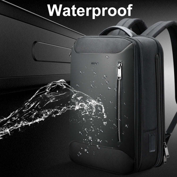 Bopai 61-19011 Large Capacity Waterproof Travel Laptop Backpack With USB+Type-C Port(Black)