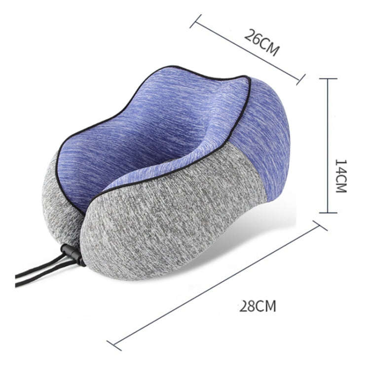Colorblocking Ice Silk Memory Foam U-Shaped Pillow Portable Napping Neck Care Pillow(Red Gray)