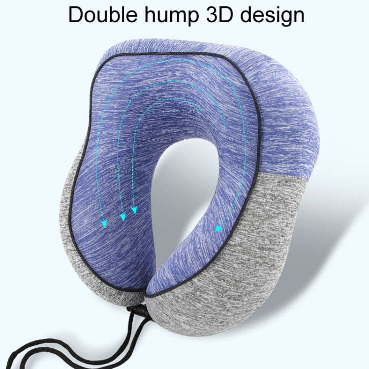 Colorblocking Ice Silk Memory Foam U-Shaped Pillow Portable Napping Neck Care Pillow(Gray)