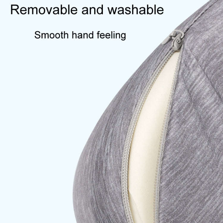 Colorblocking Ice Silk Memory Foam U-Shaped Pillow Portable Napping Neck Care Pillow(Red Gray)