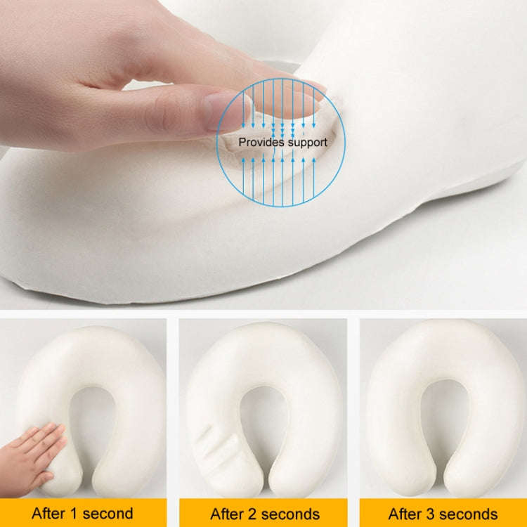 Hooded U-Shaped Memory Foam Pillow Portable Travel Neck Care Pillow(Black)