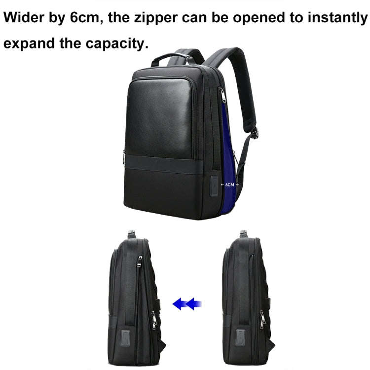 Bopai 61-26111 Large Capacity Business Commuter Laptop Backpack With USB+Type-C Port(Black)