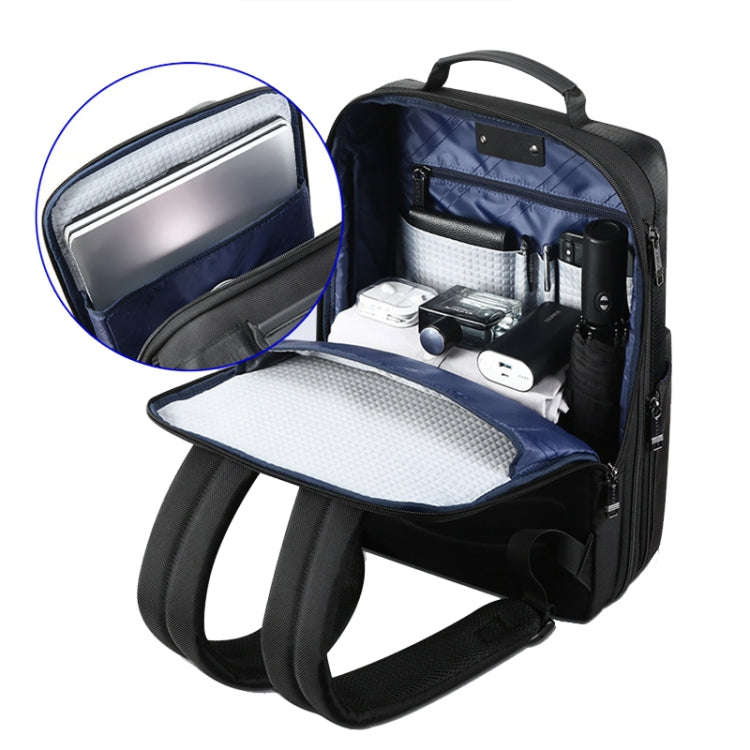 Bopai 61-26111 Large Capacity Business Commuter Laptop Backpack With USB+Type-C Port(Black)