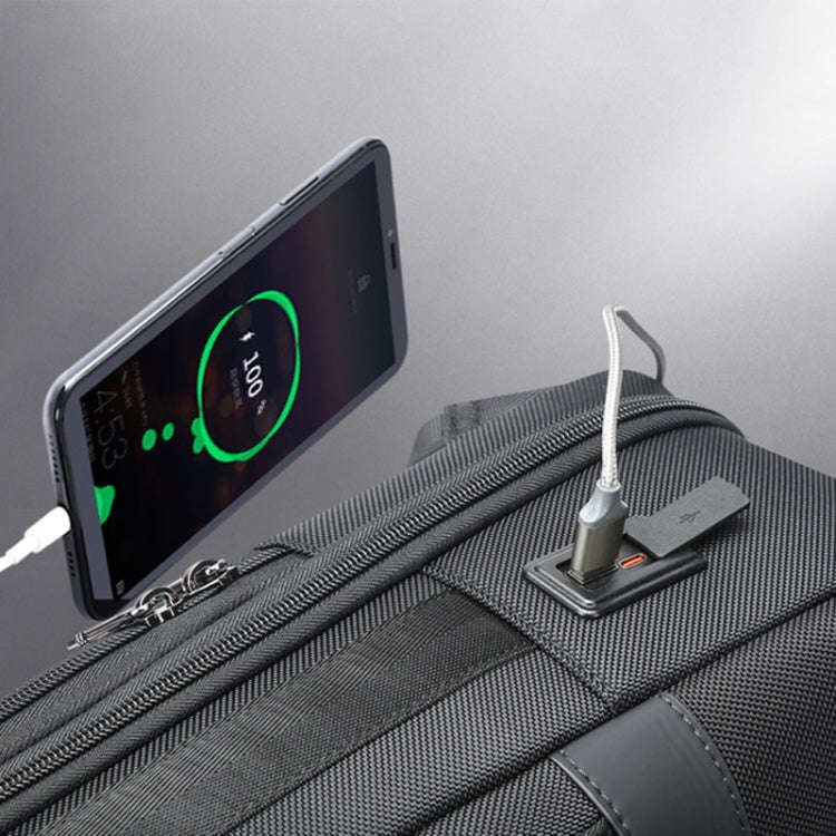 Bopai 61-26111 Large Capacity Business Commuter Laptop Backpack With USB+Type-C Port(Black)