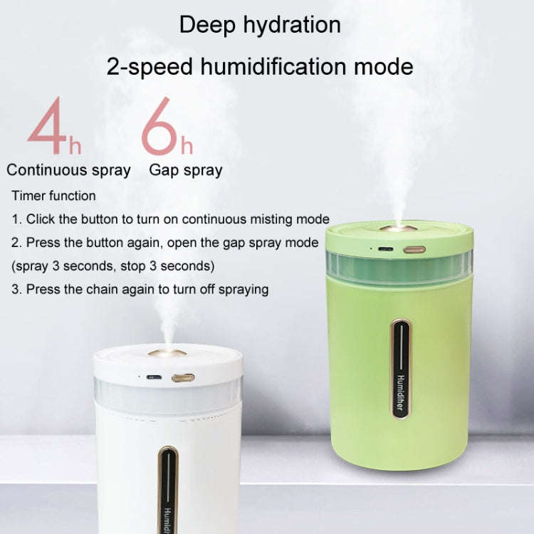1L Home Humidifier Large Capacity Desk Aroma Mute Ambient Light Humidifier Charging Model(White)