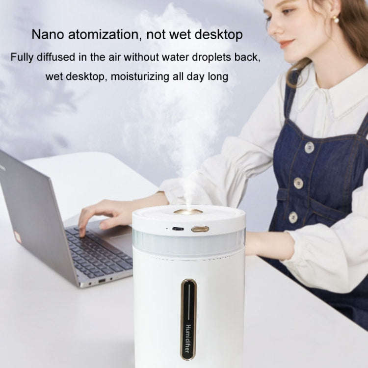 1L Home Humidifier Large Capacity Desk Aroma Mute Ambient Light Humidifier Charging Model(White)