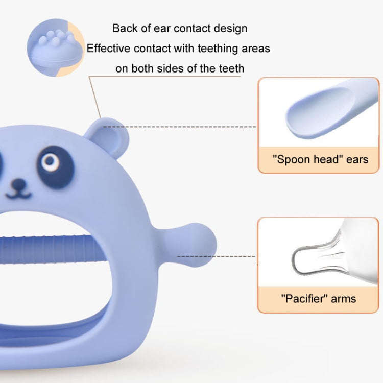 Baby Hand Protector Silicone Gloves Teether Anti Hand Eating Teething Toys(Khaki)