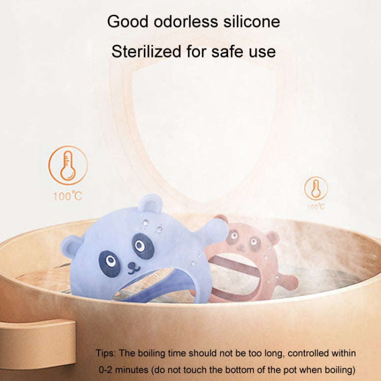 Baby Hand Protector Silicone Gloves Teether Anti Hand Eating Teething Toys(Khaki)