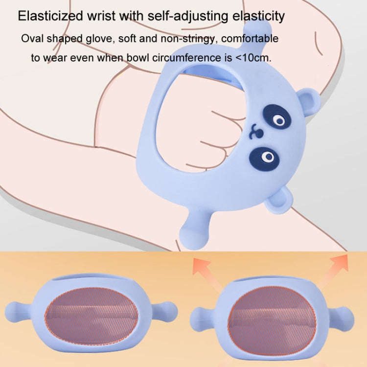 Baby Hand Protector Silicone Gloves Teether Anti Hand Eating Teething Toys(Khaki)