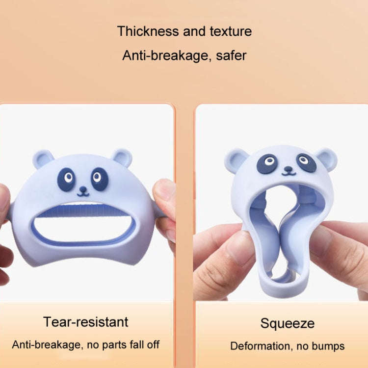Baby Hand Protector Silicone Gloves Teether Anti Hand Eating Teething Toys(Khaki)