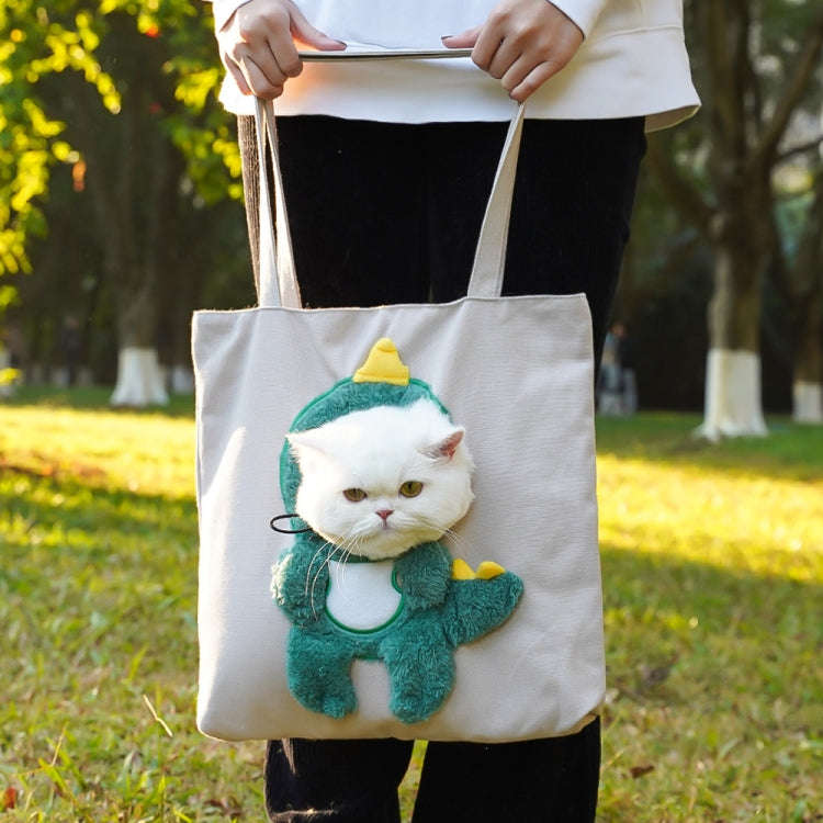 Pet Out Bag Crossbody Tote Cat Bag Small Dog Expandable Shoulder Bag, Size: L(Blue Background Whi...