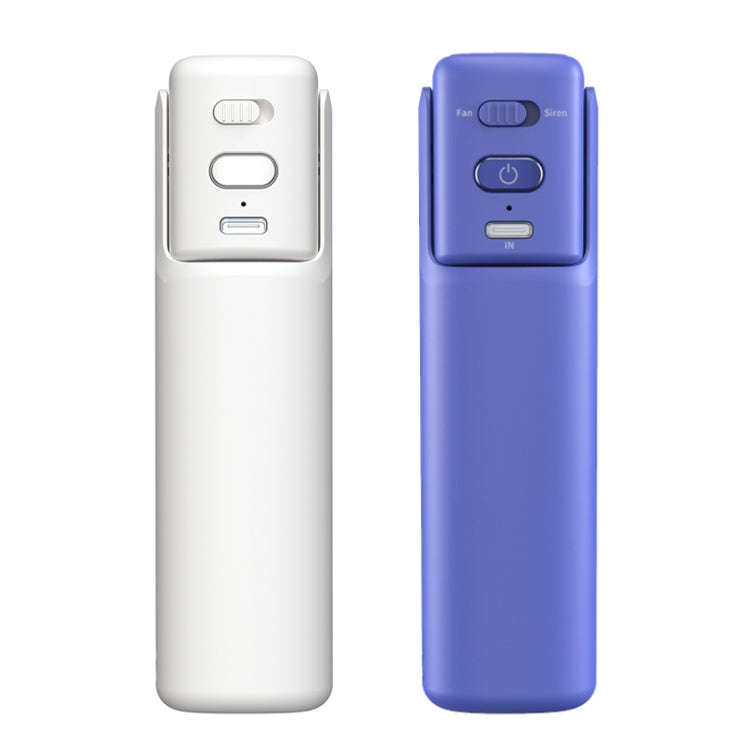 PS-J009 4-In-1 LED Light Buzzer Alarm Mini Folding Handheld Fan(Navy Blue)