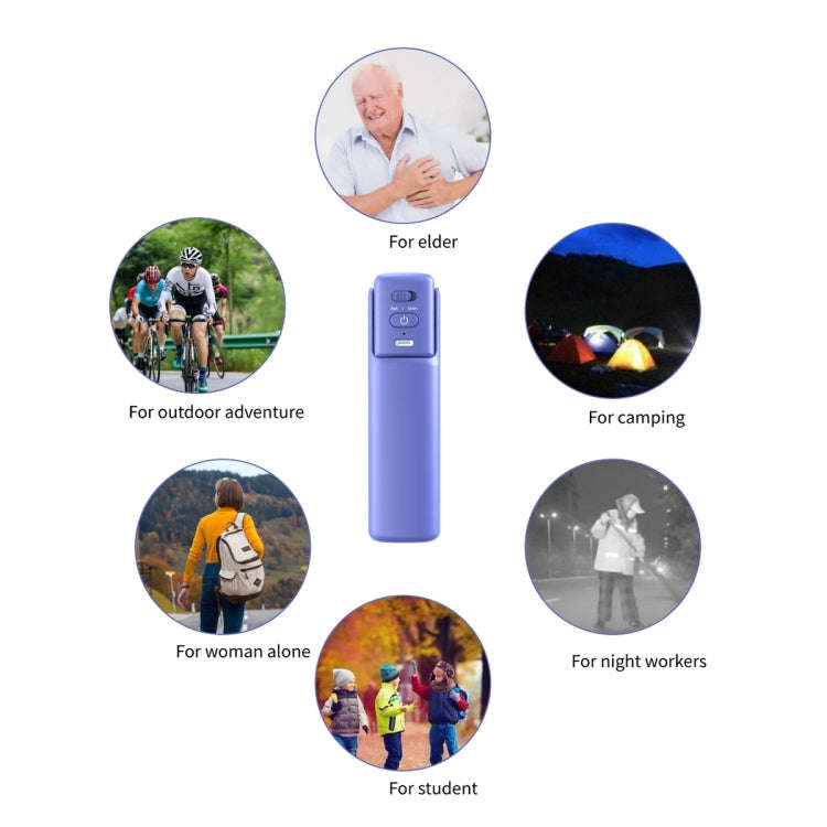 PS-J009 4-In-1 LED Light Buzzer Alarm Mini Folding Handheld Fan(Navy Blue)