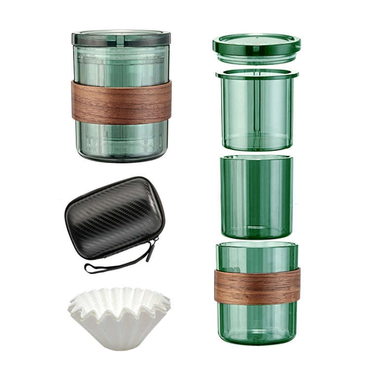3 In 1 Pour Over Coffee Maker with Filter Cup for Camping Travel Office With Bag Aqua Green