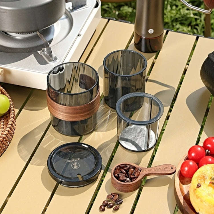 3 In 1 Pour Over Coffee Maker with Filter Cup for Camping Travel Office With Bag Brown