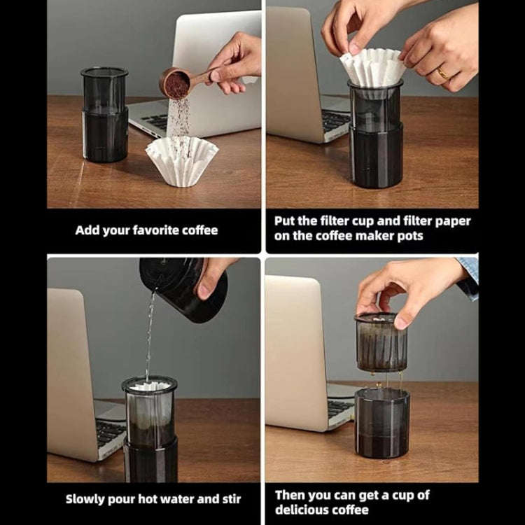 3 In 1 Pour Over Coffee Maker with Filter Cup for Camping Travel Office With Bag Brown