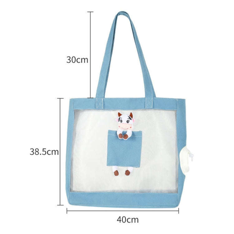 Handheld Large Capacity Breathable Exposed Canvas Cat Bag Outdoor Portable Pet Bag(Green)