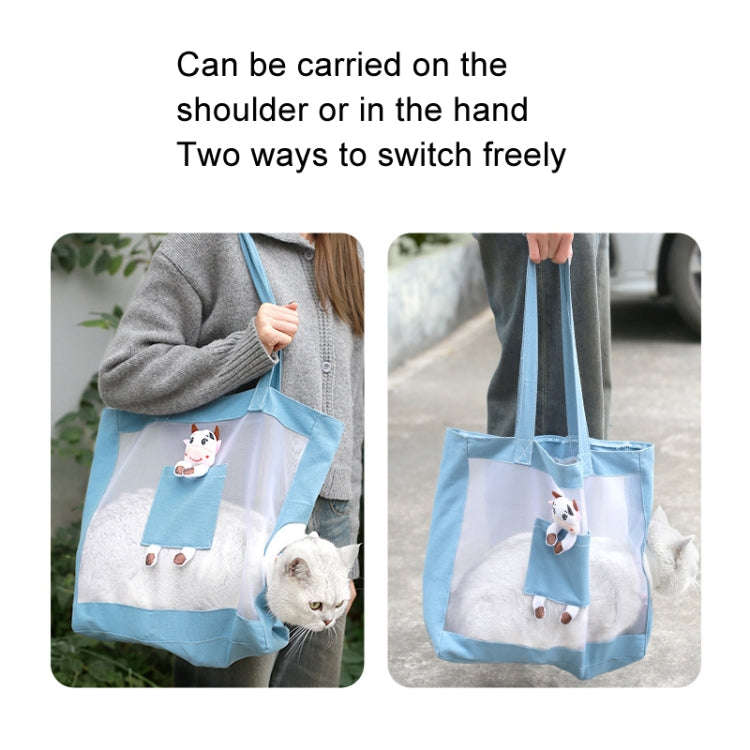 Handheld Large Capacity Breathable Exposed Canvas Cat Bag Outdoor Portable Pet Bag(Green)