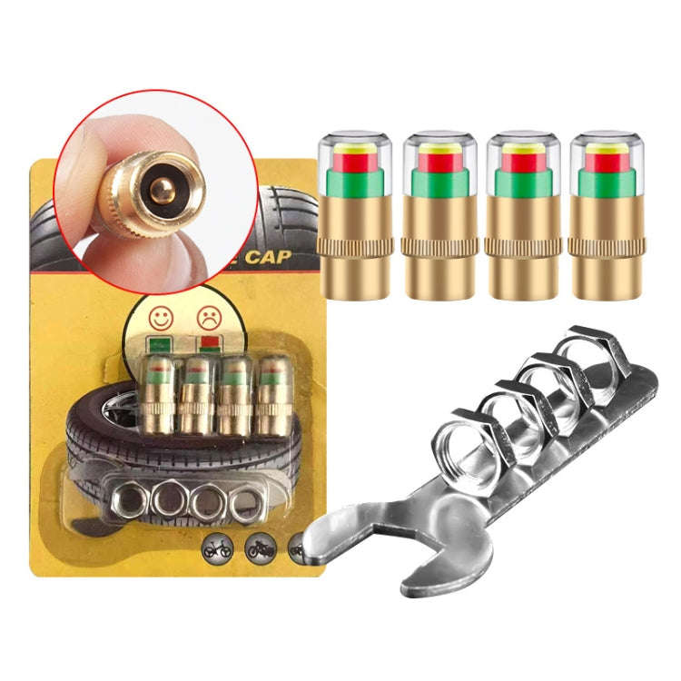 2.4BAR Vehicle Tire Pressure Monitoring Warning Cap, : Anti-theft with Wrench