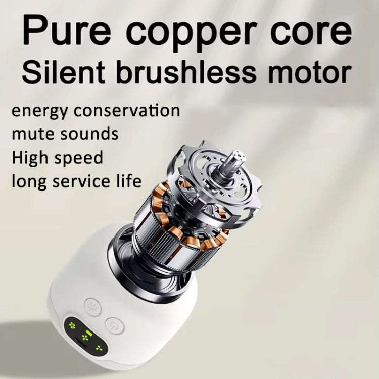 Mini Ceiling Fan Portable Camping Fan With Light &  Remote Built In 8000mAh Battery(White)