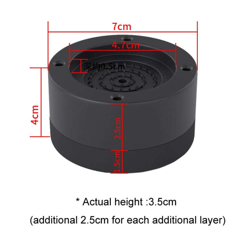 Washing Machine Base Non-Slip Heightening Fixed Shock-Absorbing Foot Pads, Color: Black 6cm