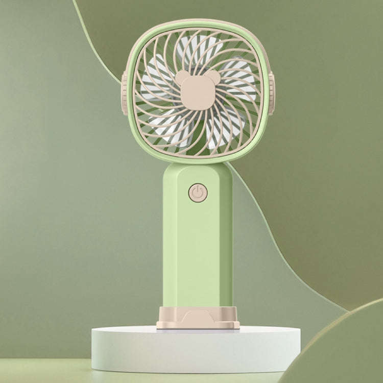 Handheld Portable Mini Multifunctional Fan With Phone Holder Function, Color: Yellow Green with B...