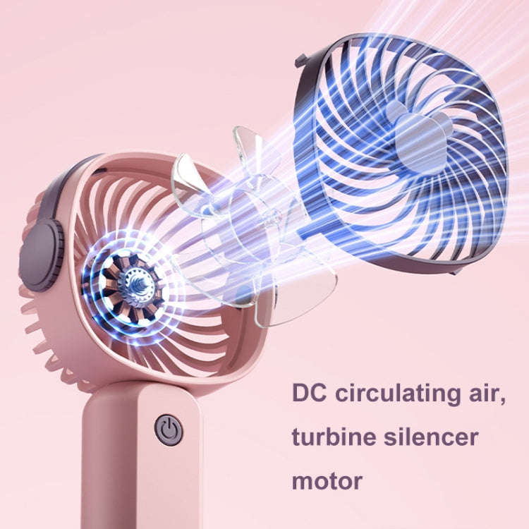Handheld Portable Mini Multifunctional Fan With Phone Holder Function, Color: Pink Purple no Battery