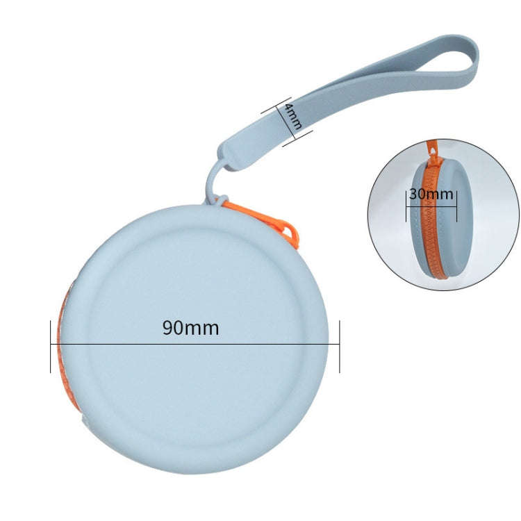 Circular Pet Snack Coin Purse Zipper Silicone Earphones Storage Bag(Sky Blue)