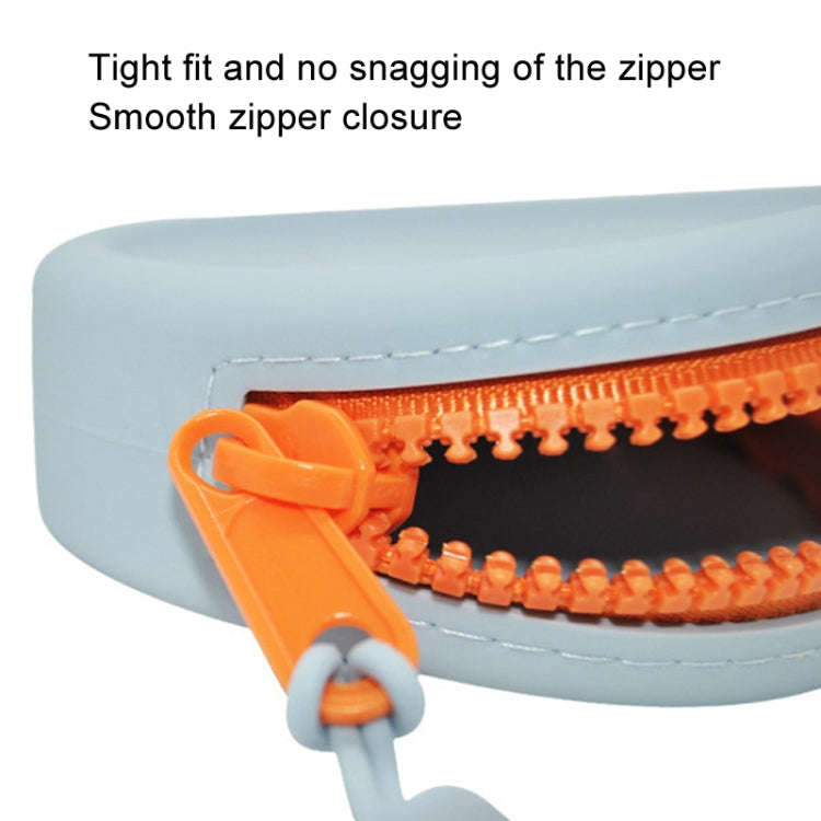 Circular Pet Snack Coin Purse Zipper Silicone Earphones Storage Bag(Sky Blue)