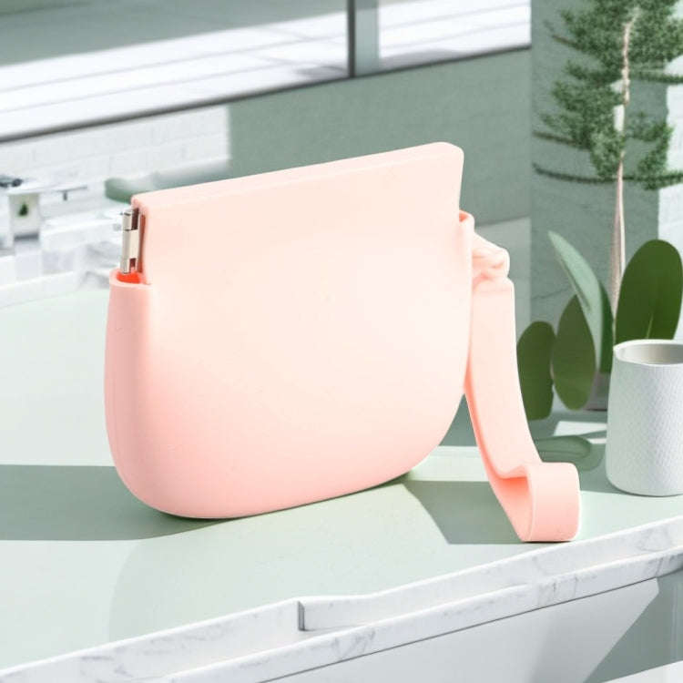 Silicone Elastic Coin Pouch Tie Handle Clasp Coin Storage Bag(Pink)