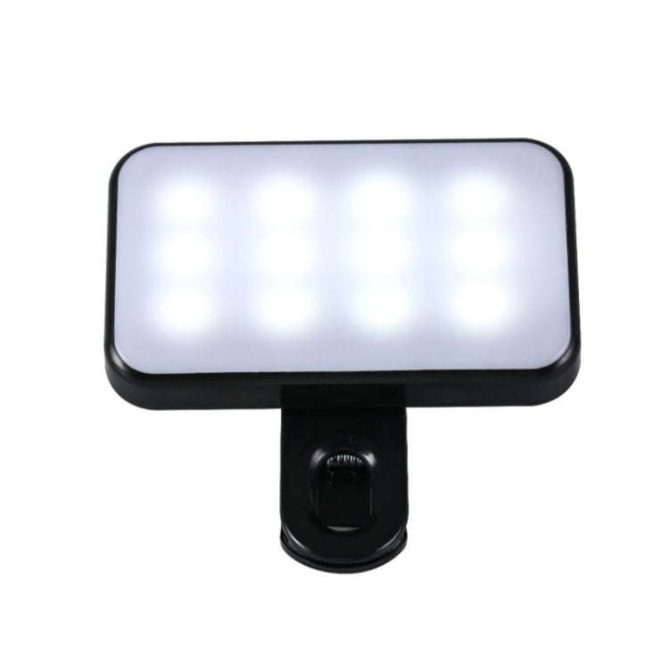 Selfie Fill Light Rechargeable 3 Color Temperature Clip On For Phone, Laptop, Tablet Meeting(Black)