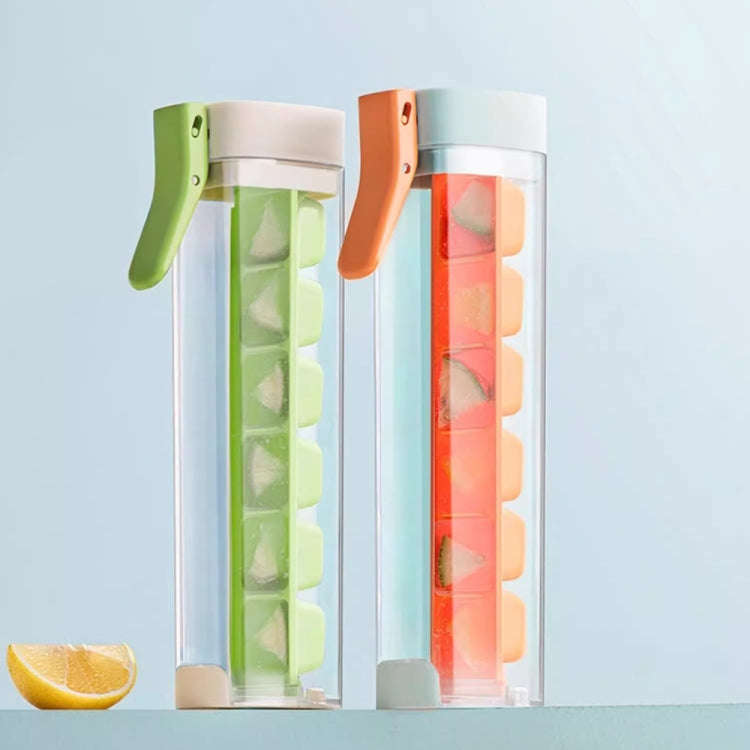 Press Type Home DIY Ice Cube Mold Ice Maker Ice Storage Box(Pearl White)