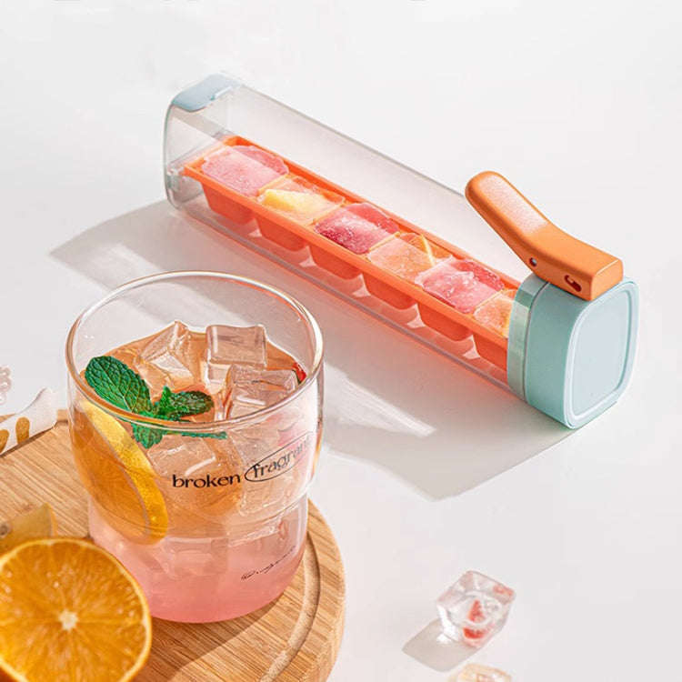 Press Type Home DIY Ice Cube Mold Ice Maker Ice Storage Box(Maldives color)